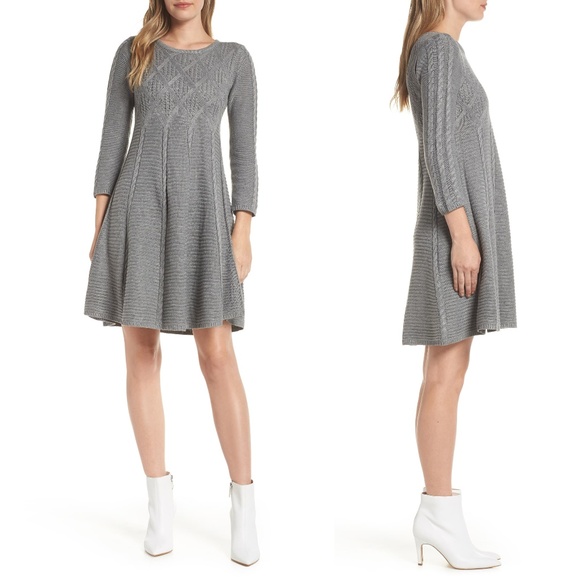 eliza j stitch detail sweater dress